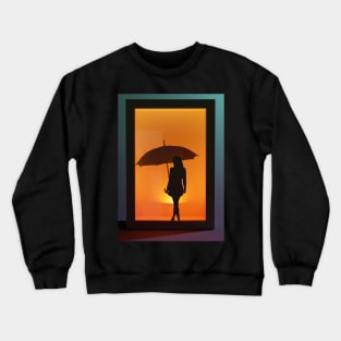 Papercut style 3D sunset art Crewneck Sweatshirt